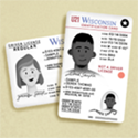 Tobacco 21 campaign graphic featuring two Wisconsin ID cards